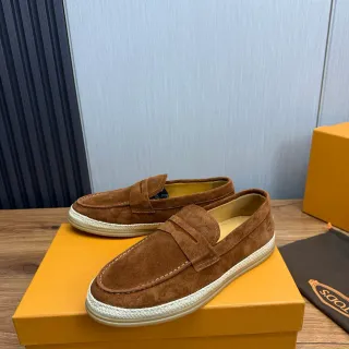 Tod's Penny Loafer भूरा भूरा सुड ऊपरी पट्टी लोफर