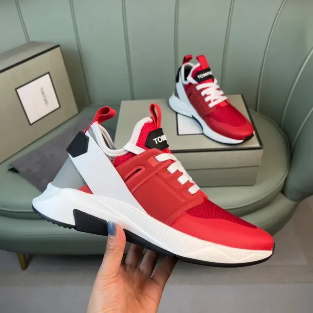 Tom Ford Red and White Lifestyle Sneaker 4