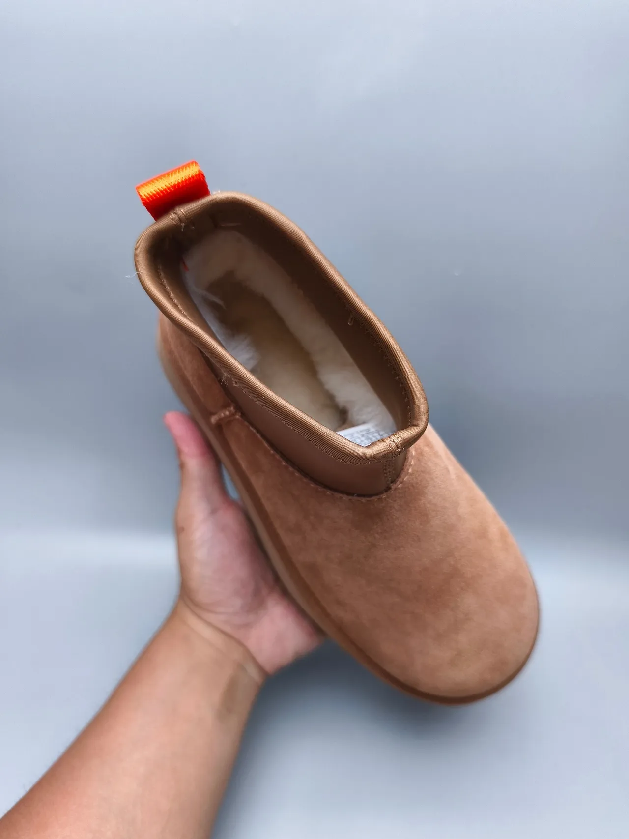 UGG Marron Orange Daim Supérieur Col Élastique Bottes de Neige 4
