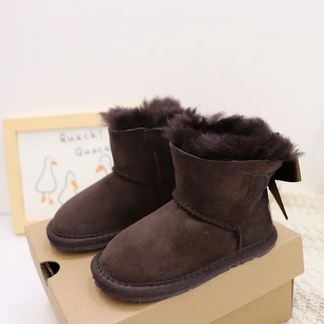 UGG Classic Mini Bow Botas de Nieve con Forro de Cordero Gris Carbón 17