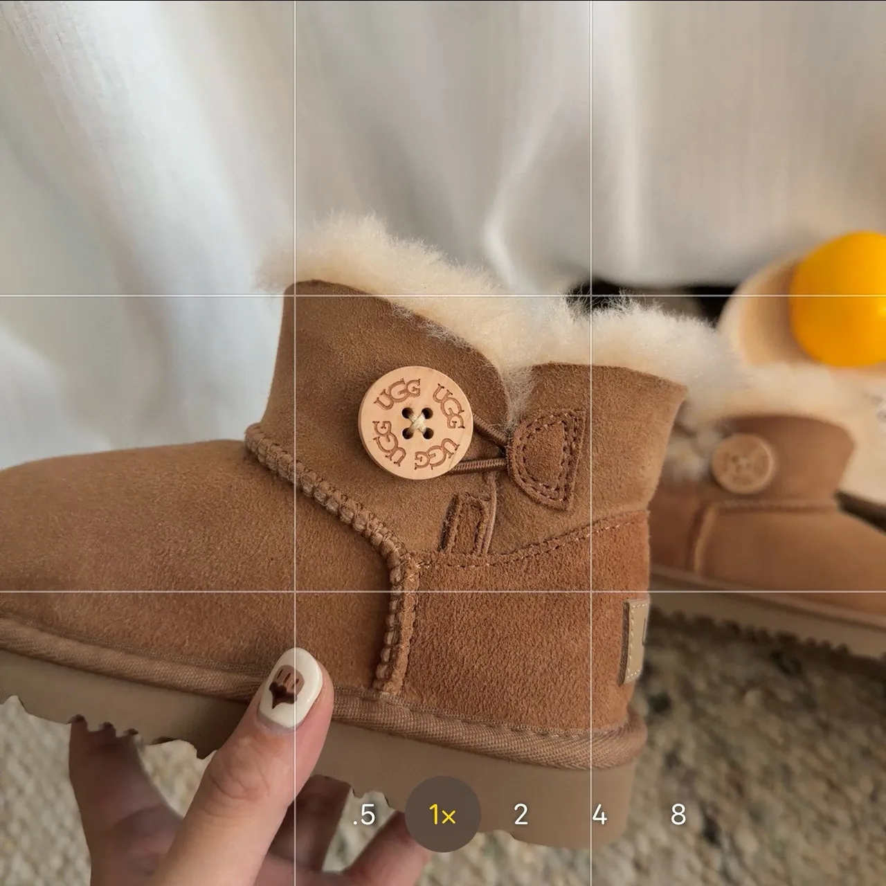 UGG Classic Mini 粉灰 Shearling-Lined 雪靴 10