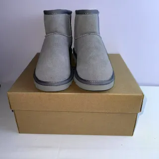 UGG Classic Mini Gray Suede Snow Boots