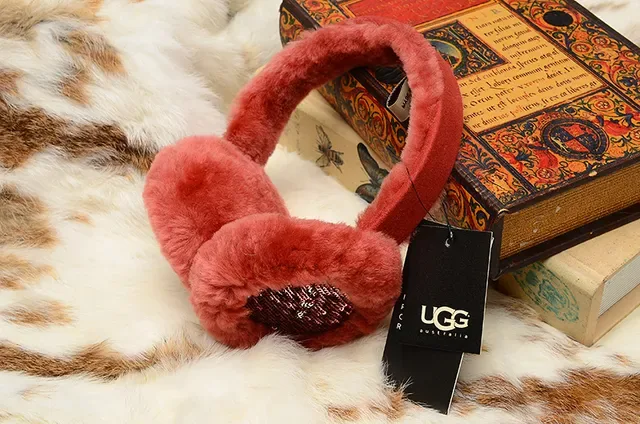 UGG Classic Red Purple Plush Shearling-Lined Rounded Ear Cups Beanie 14