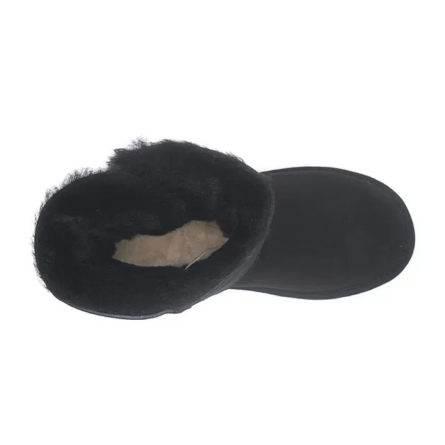 UGG Classic Short Black Suede Shearling-Lined Snow Boots 11