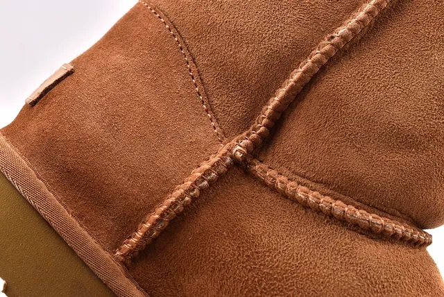 UGG Classic Short Chestnut Suede Shearling-Lined Snow Boots 6