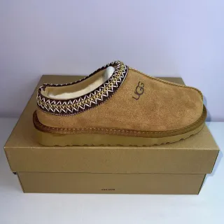 UGG Tasman Beige Brown Suede Upper Woven Trim Detail Casual Shoes