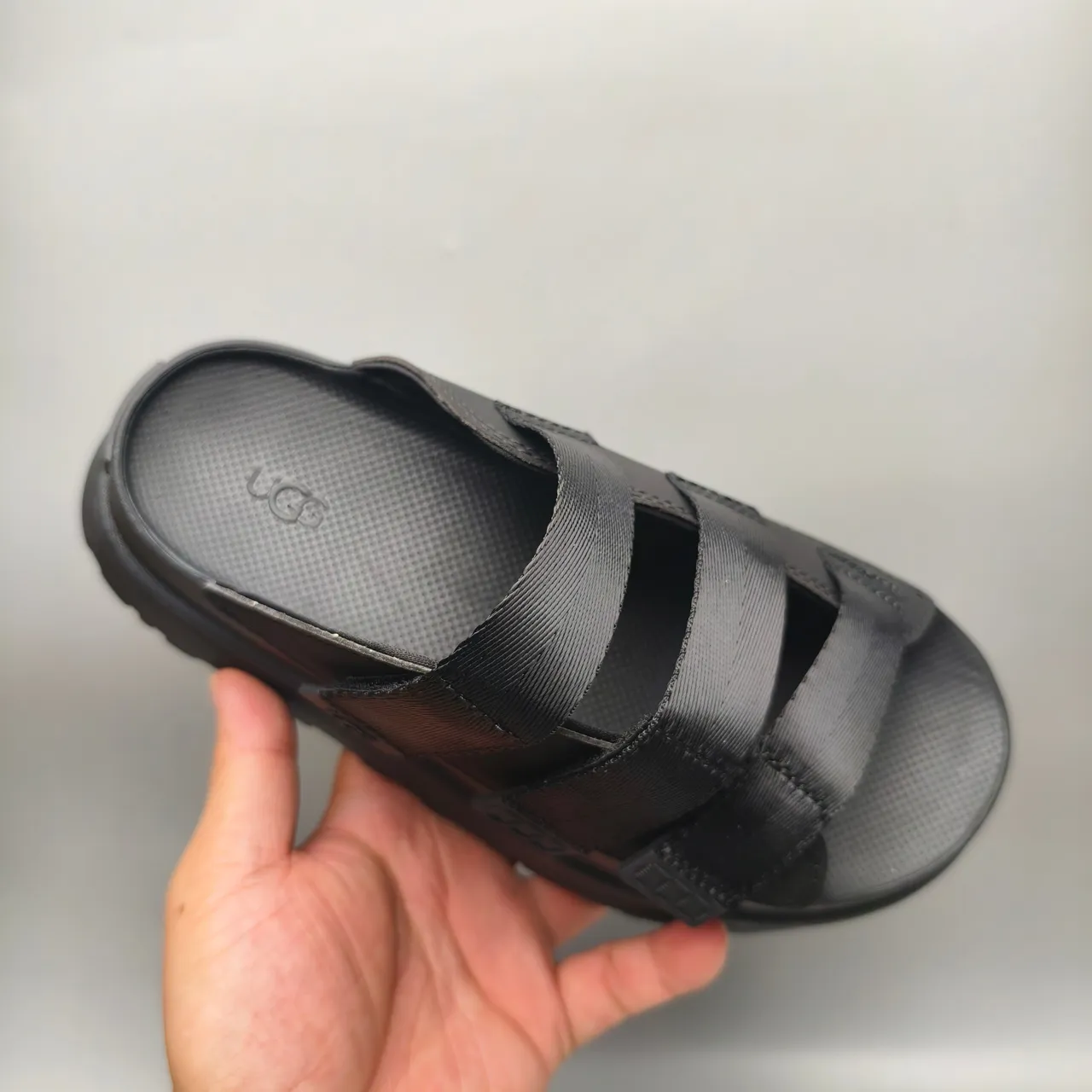 UGG Tasman Black Triple-Strap Platform Slipper 3
