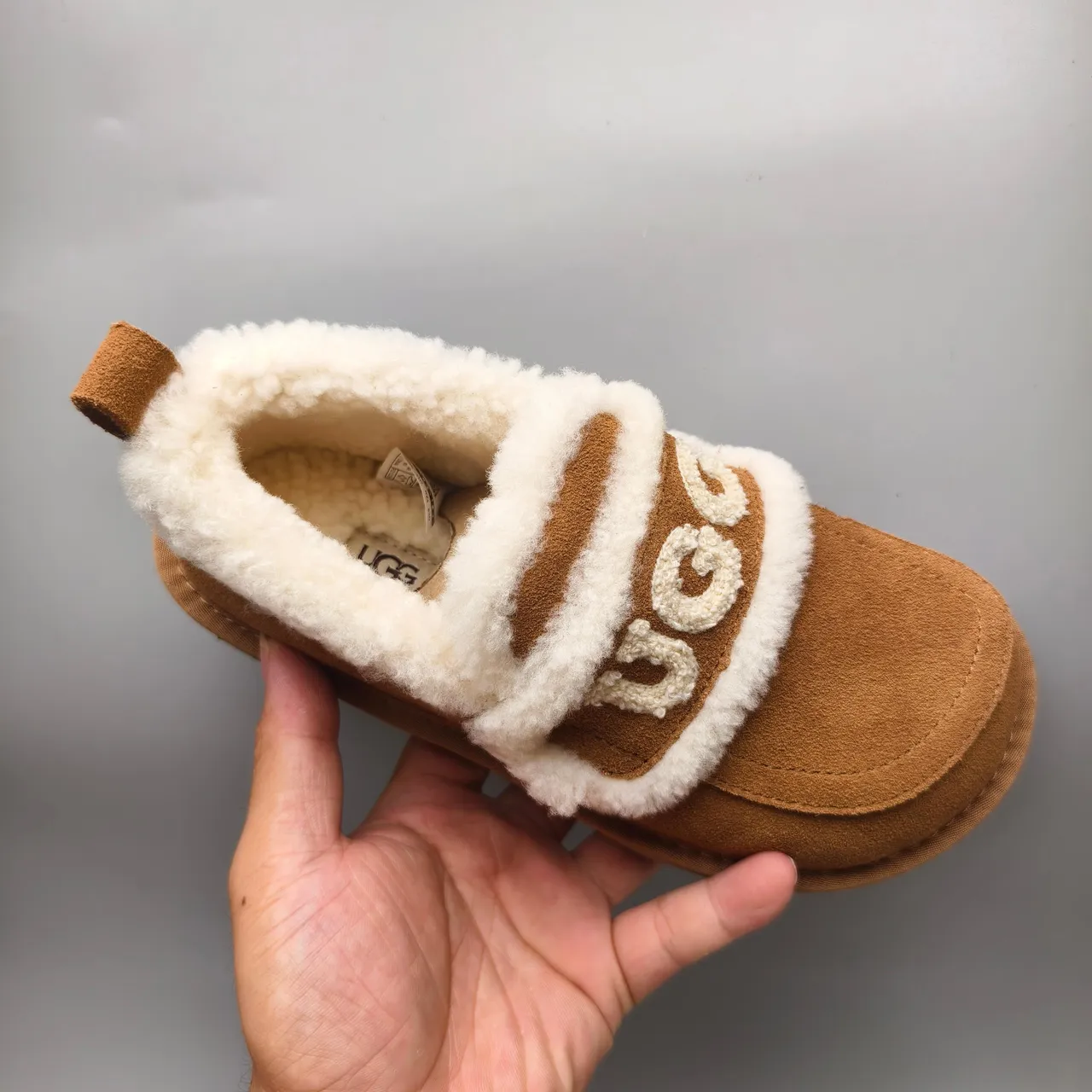 UGG Tasman Brown Beige Suede Upper Shearling-Lined Casual Shoes 3