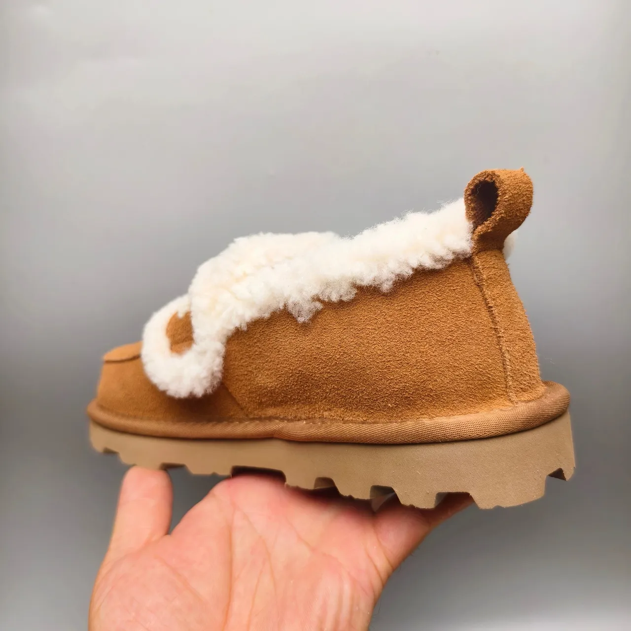 UGG Tasman Brown Beige Suede Upper Shearling-Lined Casual Shoes 4