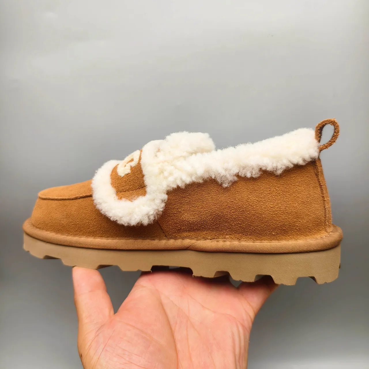 UGG Tasman Brown Beige Suede Upper Shearling-Lined Casual Shoes 7
