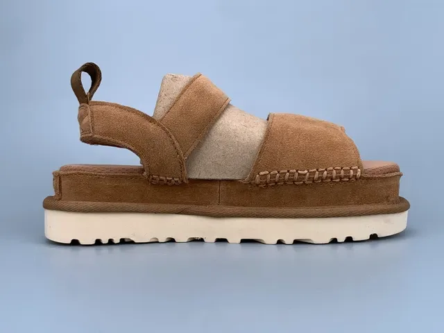 UGG Tasman Brown Suede Platform Casual Sandals 3