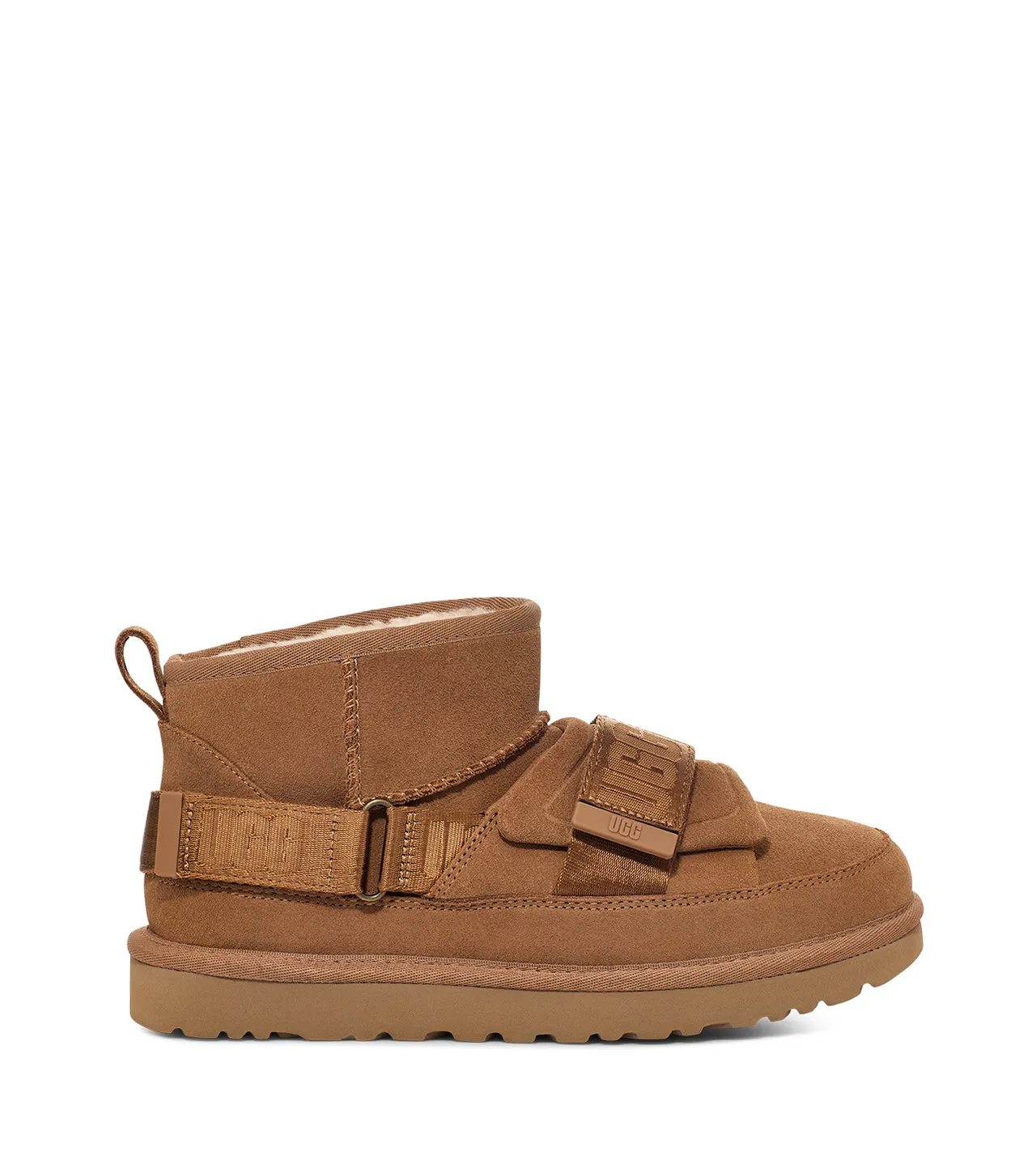 UGG Tasman 棕色麂皮带雪靴 5