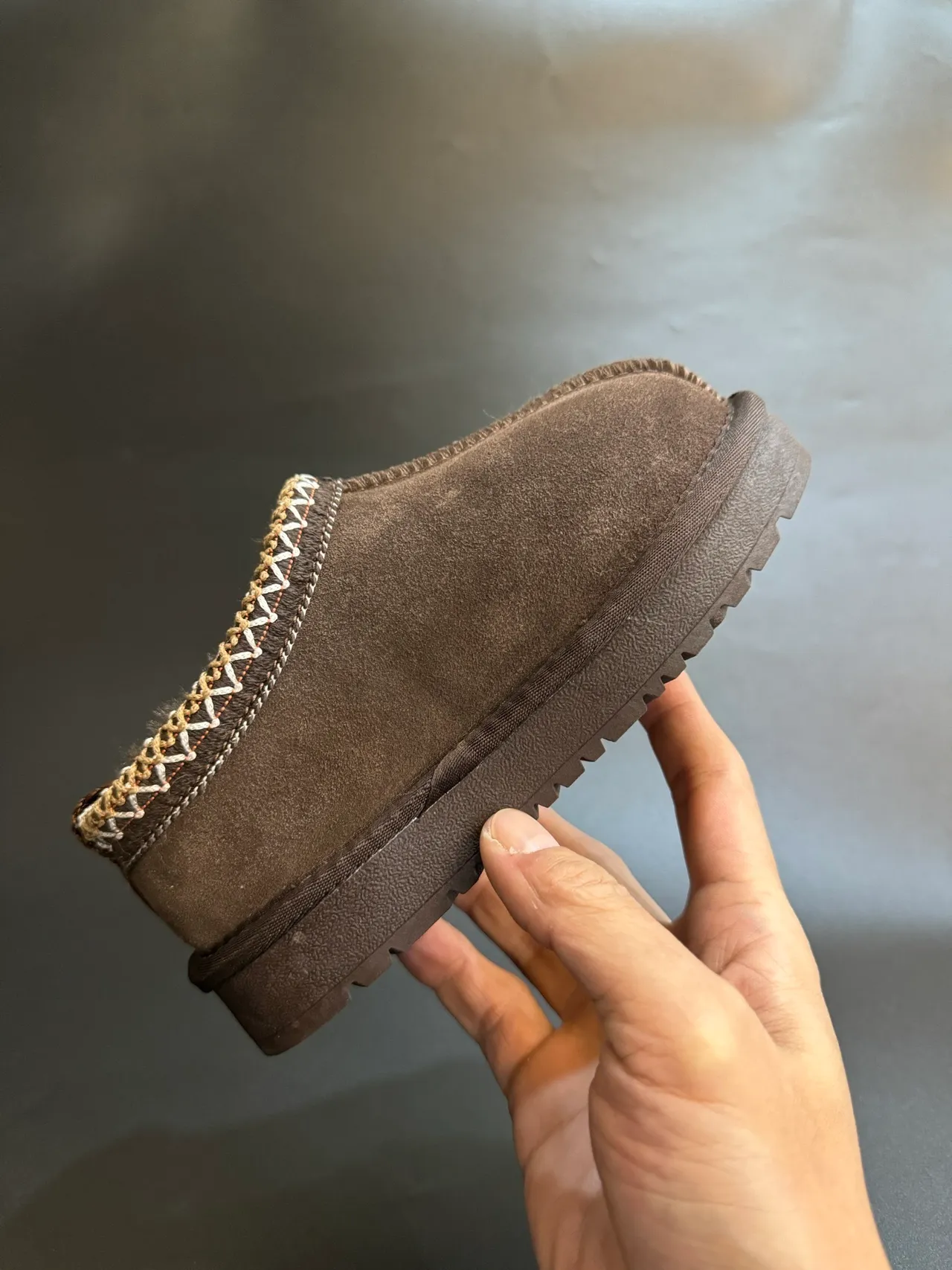 UGG Tasman Camel Suede Shearling-Lined Low Snow Boots 17
