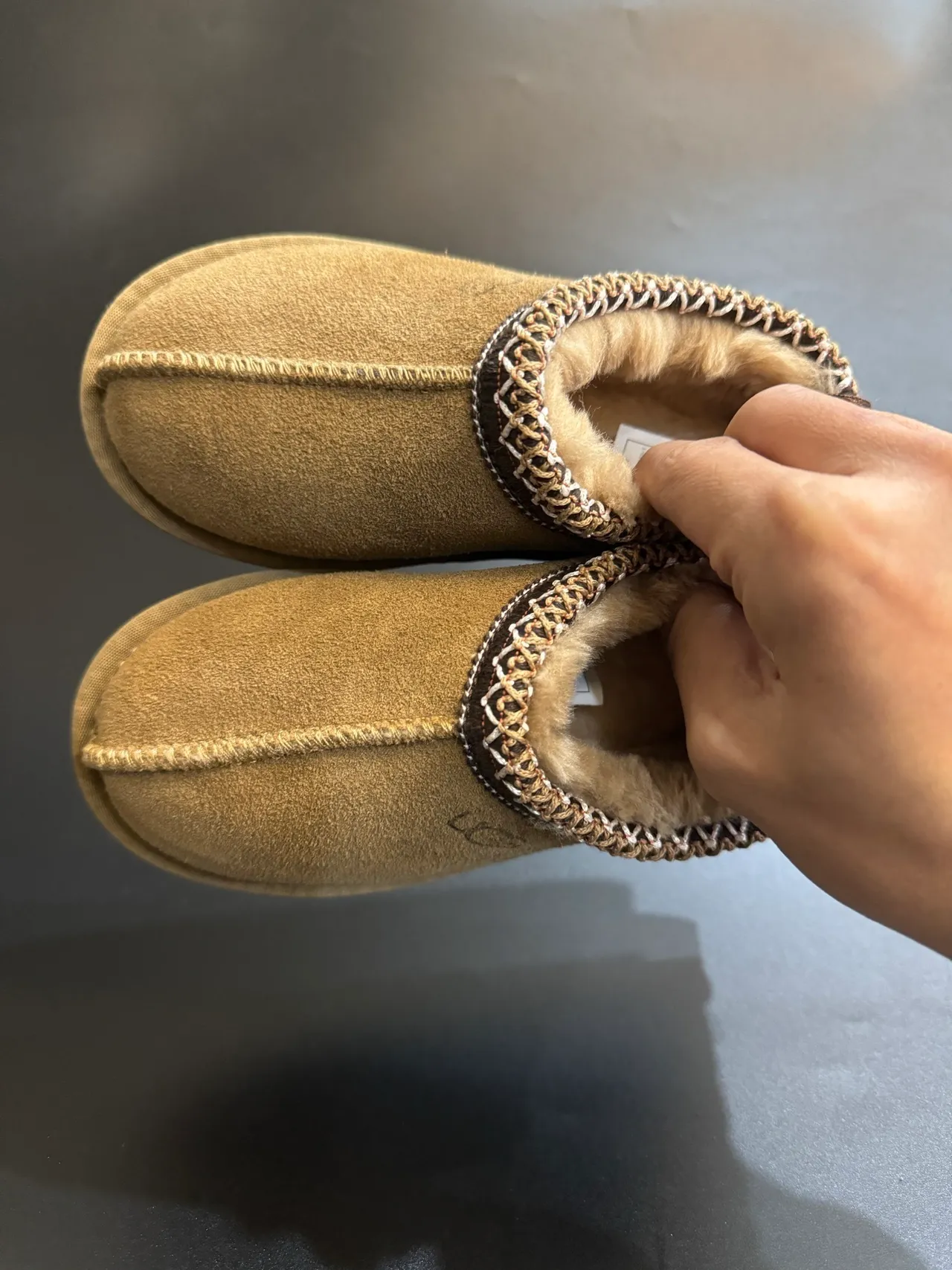 UGG Tasman Camel Suede Shearling-Lined Low Snow Boots 24