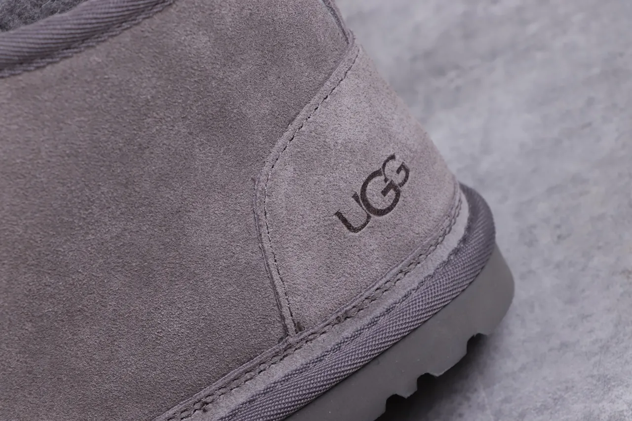 UGG Tasman Gray Suede Shearling-Lined Lace-Up Snow Boots 3