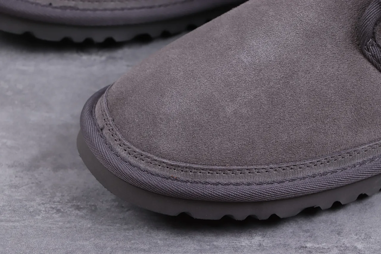 UGG Tasman Gray Suede Shearling-Lined Lace-Up Snow Boots 4