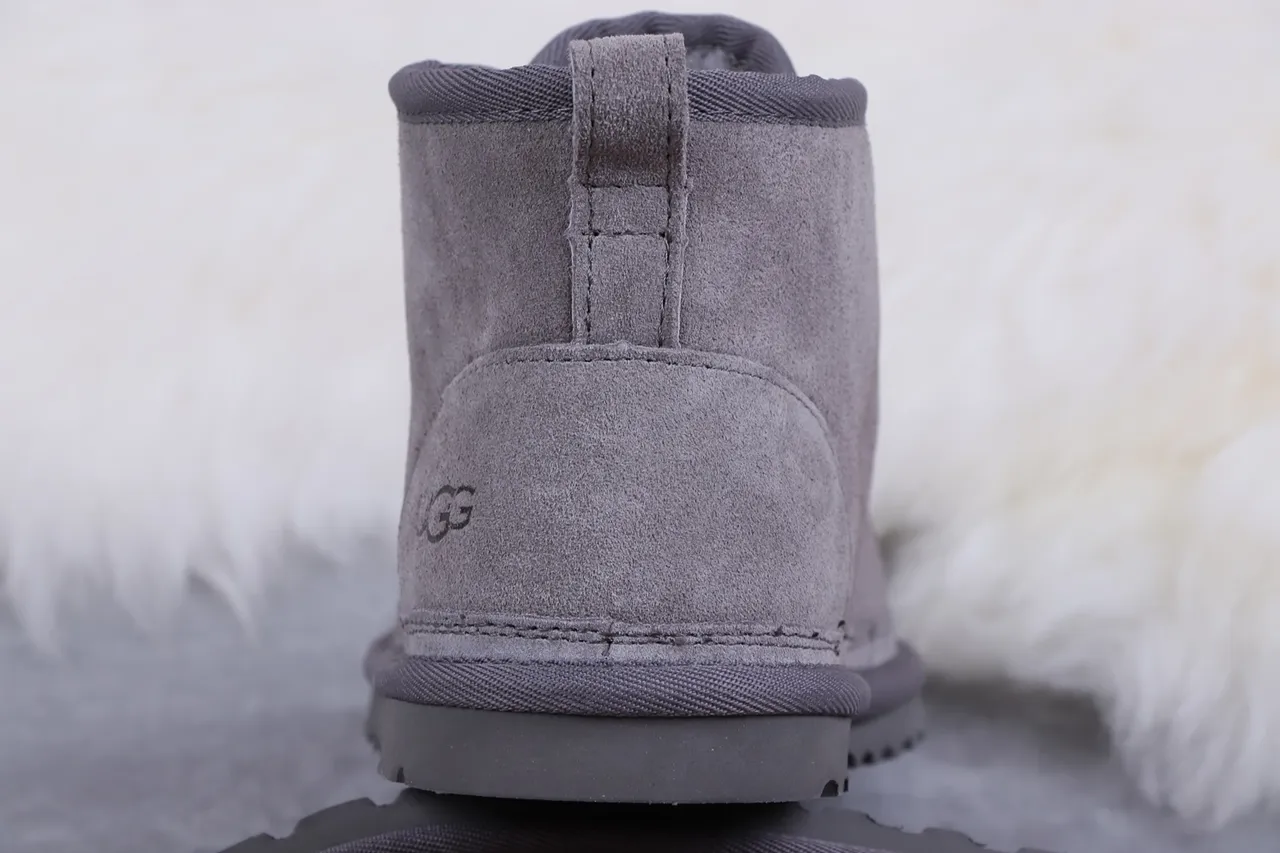 UGG Tasman Gray Suede Shearling-Lined Lace-Up Snow Boots 5