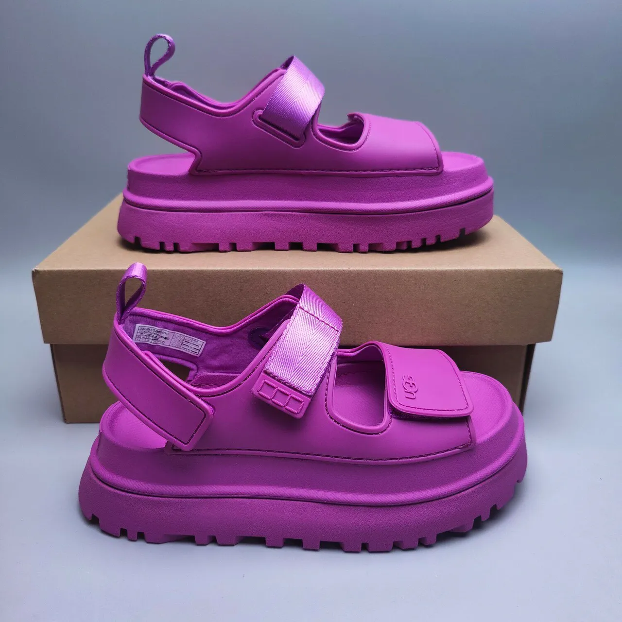 UGG Tasman Magenta চাঙ্কি প্ল্যাটফর্ম ক্যাজুয়াল স্যান্ডেল 6