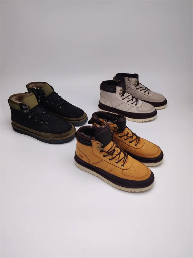 UGG 黄色棕色高帮系带雪地靴 5