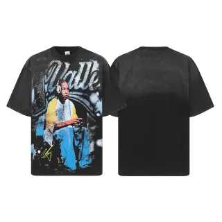 Vale Forever Oversized Distressed Graphic Print Black T-Shirt