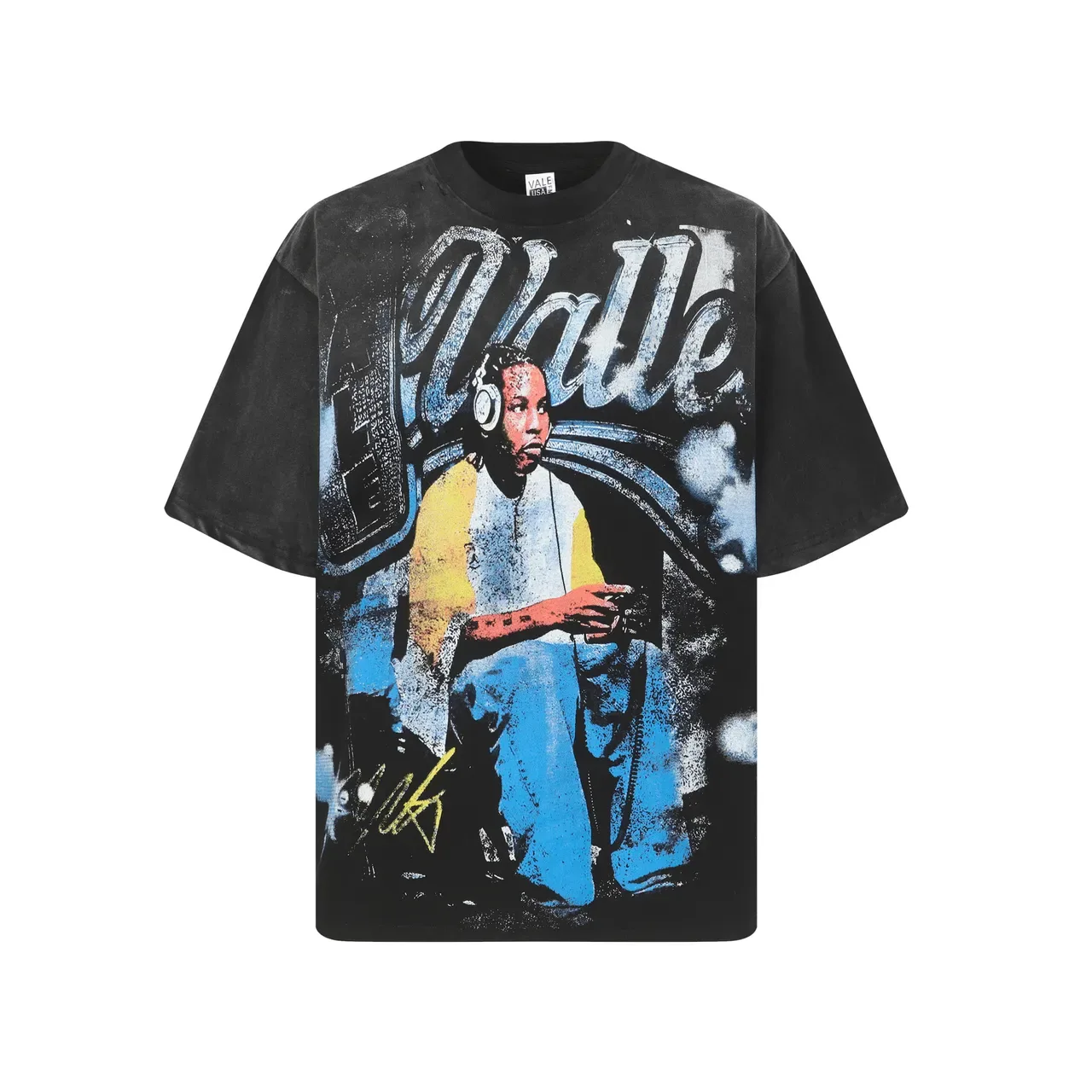 Vale Forever t-shirt noir oversize à imprimé graphique usé 3