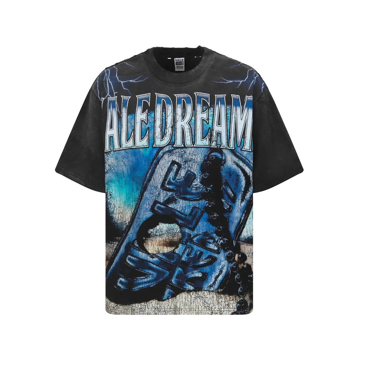Vale Forever Vale Dream Distressed Graphic Oversized T-Shirt 3