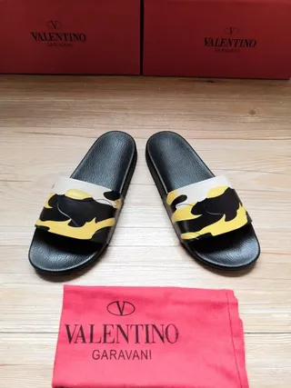 Valentino Garavani Camo Slide 黑色 黄色 白色 拖鞋 2