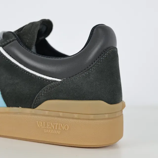 Valentino Zapatillas Gris Azul Ante Suela Goma 4