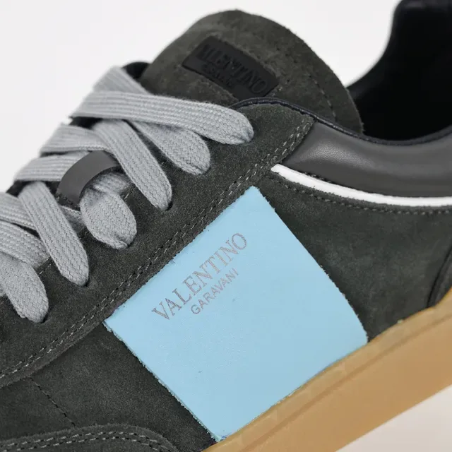 Valentino Zapatillas Gris Azul Ante Suela Goma 6