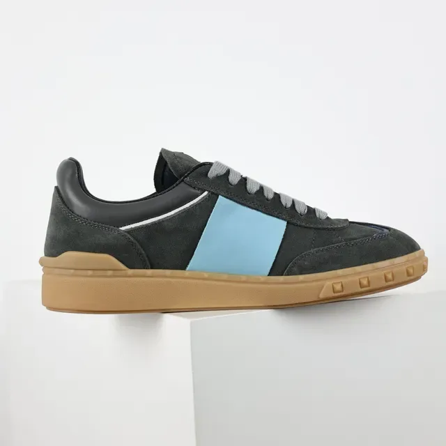Valentino Zapatillas Gris Azul Ante Suela Goma 7