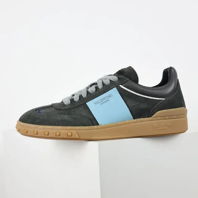 Valentino Zapatillas Gris Azul Ante Suela Goma 9