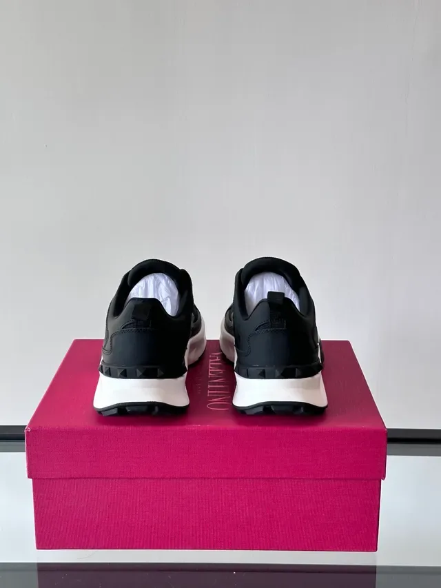 Valentino Rockstud Black White Chunky Platform Sole Mesh And Synthetic Overlay Construction Lifestyle Sneakers 3