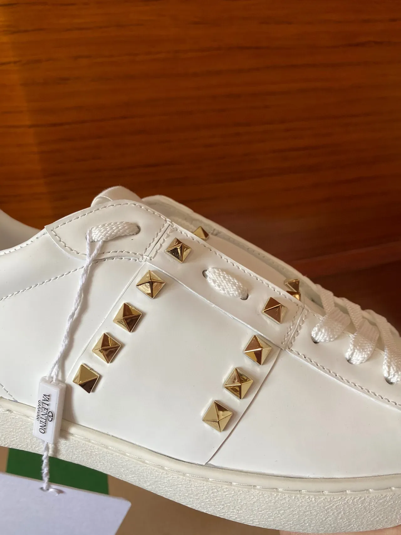Valentino Rockstud White Leather Studded Lifestyle Sneakers 5