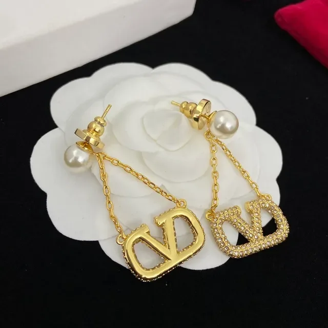 Valentino VLTN Crystal-Encrusted Pearl Drop Earrings 2