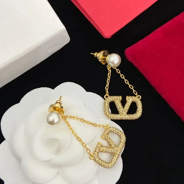Valentino VLTN Crystal-Encrusted Pearl Drop Earrings 3