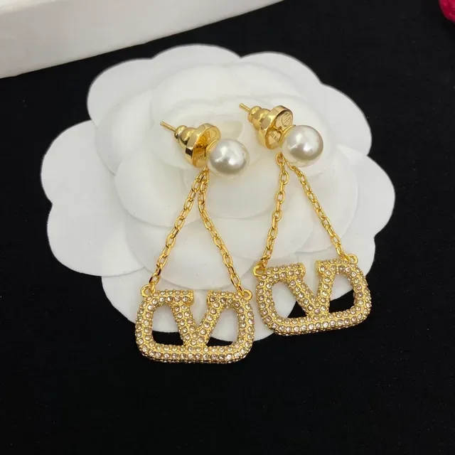 Valentino VLTN Crystal-Encrusted Pearl Drop Earrings 5