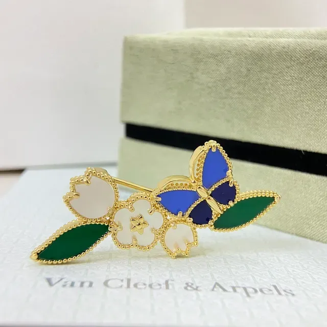 Van Cleef & Arpels ফুল এবং প্রজাপতি এনামেল এবং মাদার অফ পার্ল ব্রোচ 2