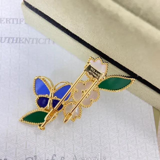 Van Cleef & Arpels ফুল এবং প্রজাপতি এনামেল এবং মাদার অফ পার্ল ব্রোচ 3