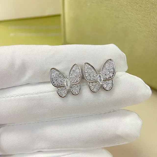 Van Cleef & Arpels Papillon Butterfly Pavé أقراط 2