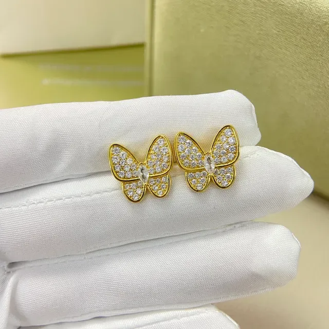 Van Cleef & Arpels Papillon Butterfly Pavé أقراط 3