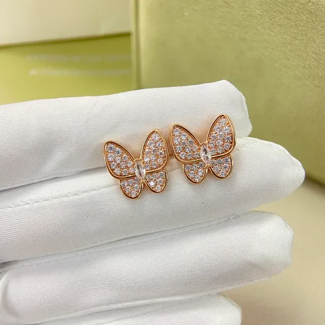 Van Cleef & Arpels Papillon Butterfly Pavé أقراط 4