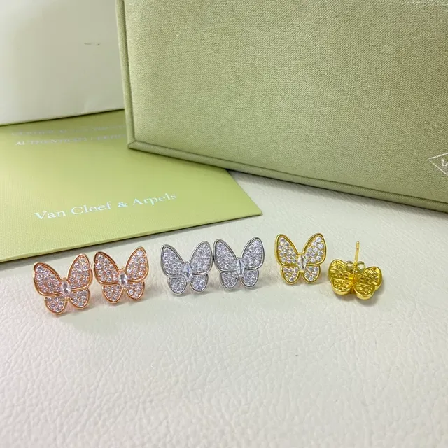 Van Cleef & Arpels Papillon Butterfly Pavé أقراط 5