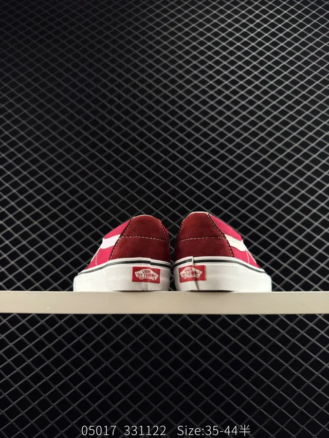 Vans Old Skool वाइन रेड एंड व्हाइट स्केटबोर्ड जूते 4