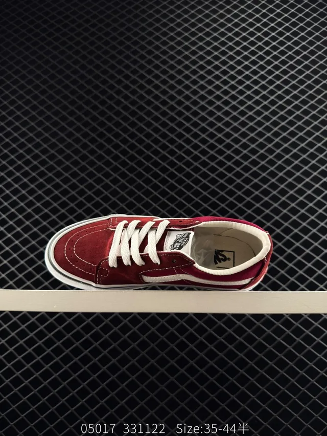 Vans Old Skool वाइन रेड एंड व्हाइट स्केटबोर्ड जूते 5