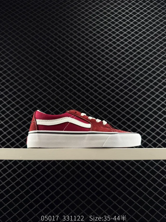 Vans Old Skool वाइन रेड एंड व्हाइट स्केटबोर्ड जूते 7