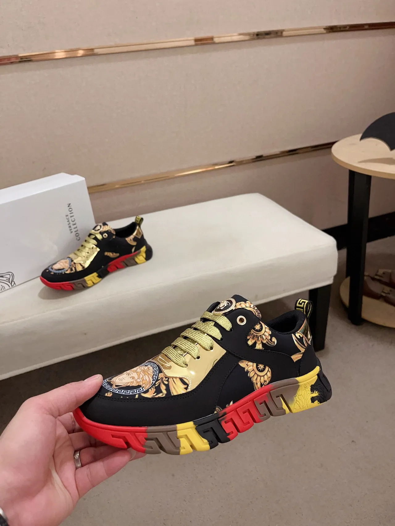 Versace Chain Reaction Baroque Print Medusa Lifestyle Sneakers 3