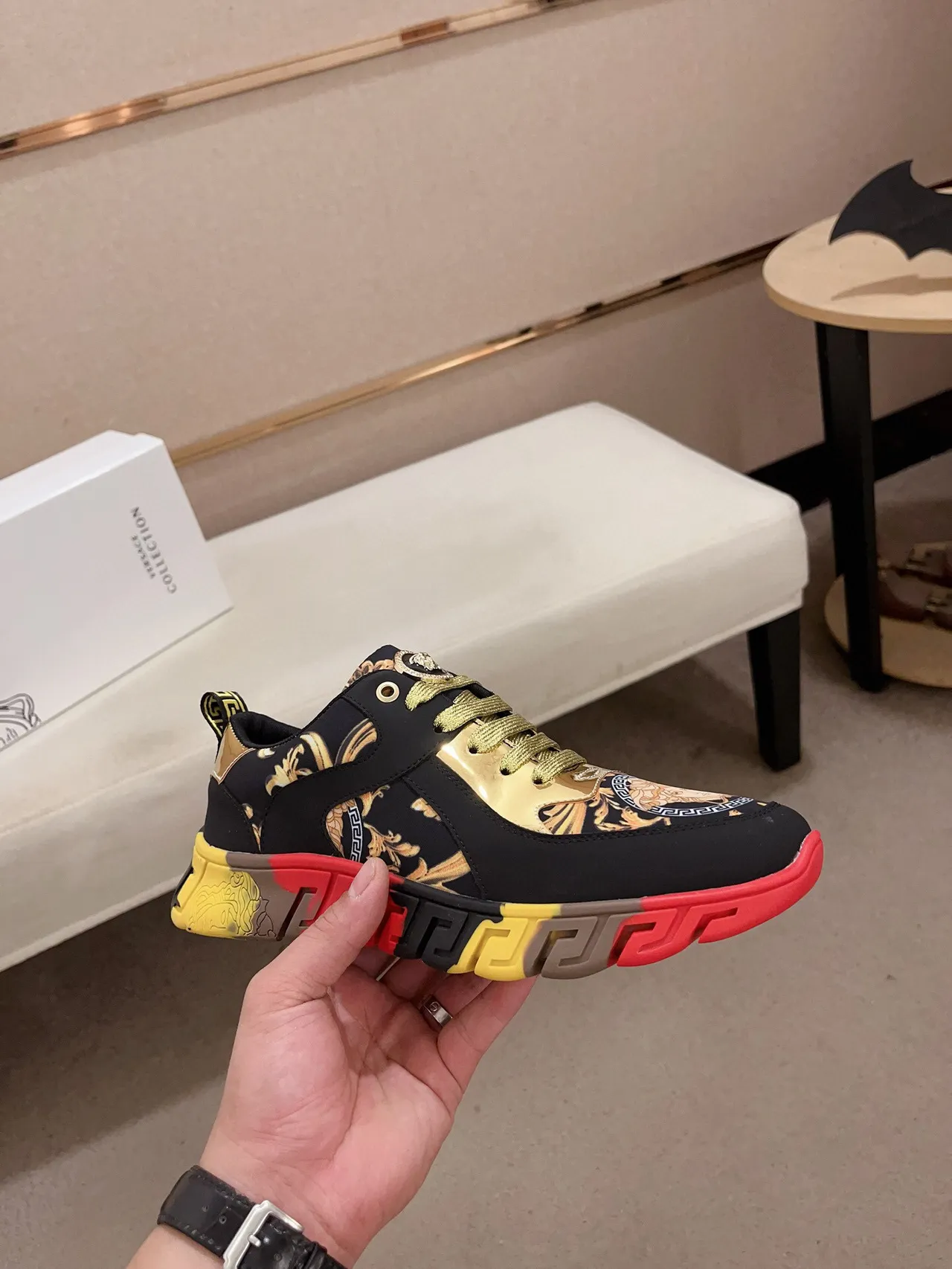 Versace Chain Reaction Baroque Print Medusa Lifestyle Sneakers 4