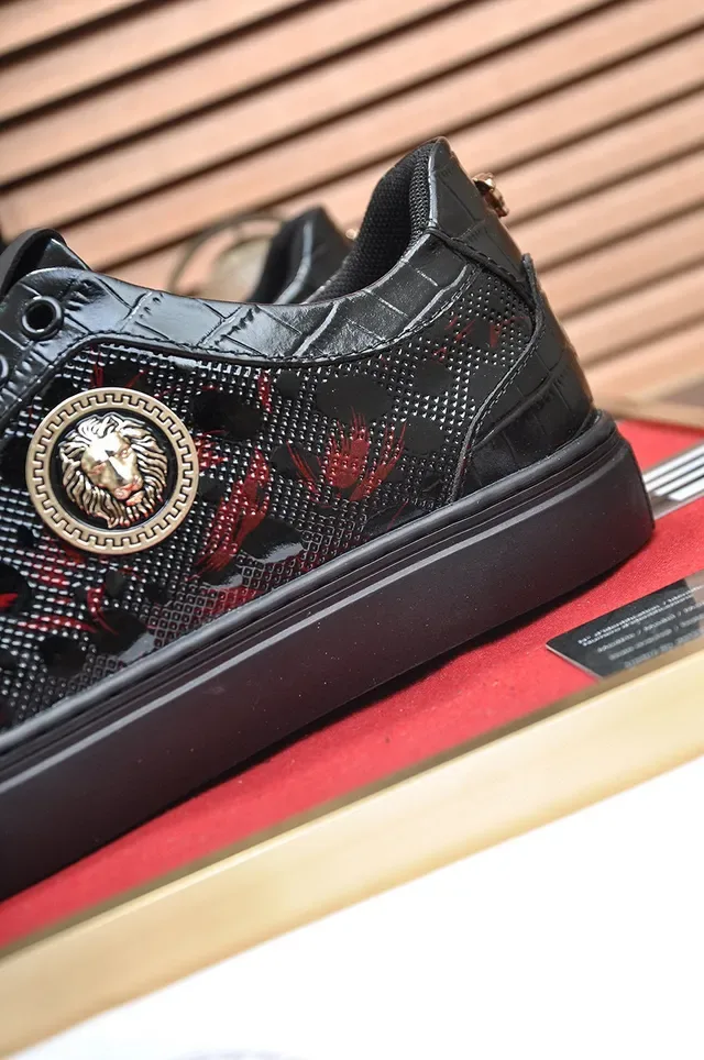 Versace Chain Reaction Negro y Rojo Medusa Medallion Zapatillas Lifestyle 3
