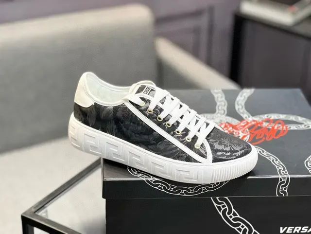 Versace Chain Reaction Black Baroque Jacquard Lifestyle Sneakers 5