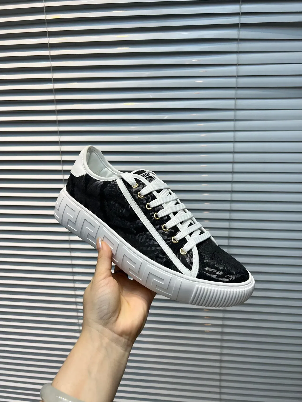 Versace Chain Reaction Black Baroque Jacquard Lifestyle Sneakers 9